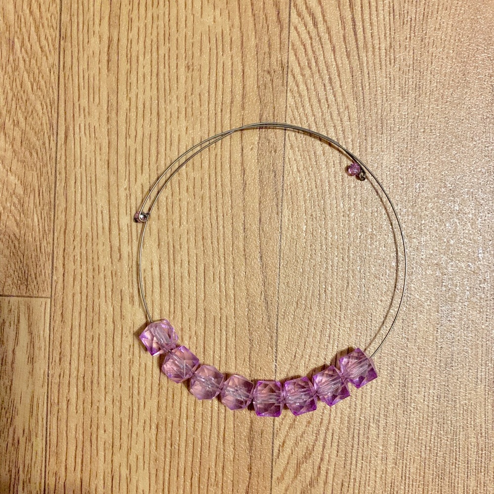 Amethyst colored prism cubes Necklace!!